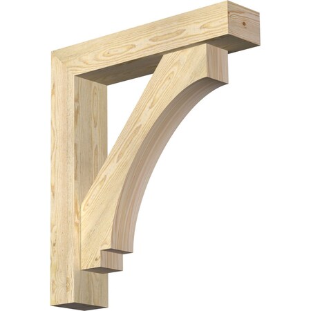 Ekena Millwork Imperial Block Rough Sawn Bracket w/ Offset Brace, Douglas Fir, 6"W x 28"D x 32"H BKT0604X28X32IMP05RDF